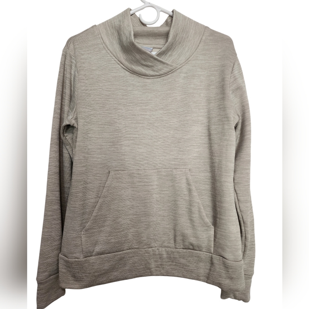 Columbia Heather Gray Crossover Collar Sweatshirt Top SZ  Medium